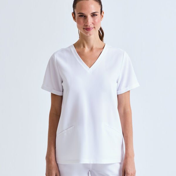 Damen V-Ausschnitt Stretch Kasack Miniaturansicht